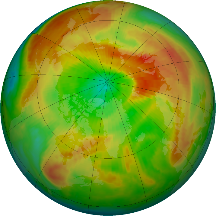 Arctic ozone map for 28 March 2000